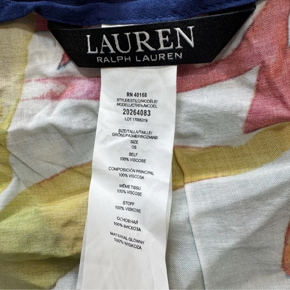Lauren Ralph Lauren Scarf Sarong Floral Tropical Palm Leaf Viscose Watercolor - Picture 4 of 7